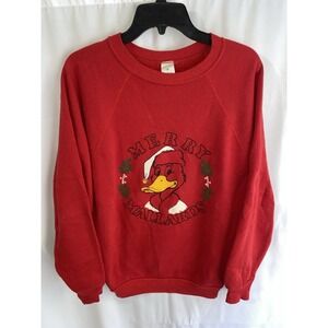 Vintage Merry Mallards Christmas Duck Sweatshirt Crewneck Large Made USA